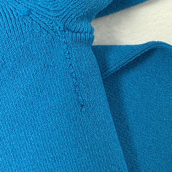 XS And & Other Stories Designer Asymmetrical Tie Cropped Turquoise Blue Sweater - Picture 11 of 13